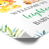 Poster Baby shower vert Jungle Safari Sprinkl Bienvenue (Coin)