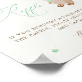 Poster Baby shower vert Teddy Bear Raffin (Coin)