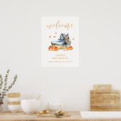 Poster Baby shower vintage Citrouille de lit d'automne (Cuisine)