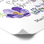 Poster Baby shower violet fleur sauvage (Coin)