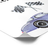 Poster Baby shower voiture de course Devinez le doux déso (Coin)