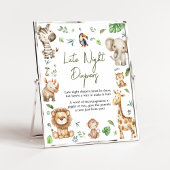 Poster Baby shower Wild One Safari Late Night Diapers
