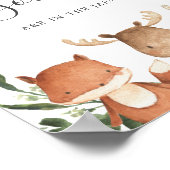 Poster Baby shower Woodland Devine Combien de Chaussettes (Coin)