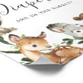 Poster Baby shower Woodland Devine Combien de Diapeurs Si (Coin)