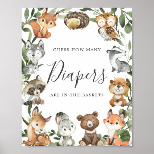 Poster Baby shower Woodland Devine Combien de Diapeurs Si