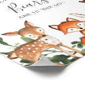 Poster Baby shower Woodland Devine Combien D'Ours De Gumm (Coin)