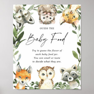 Poster Baby shower Woodland Devine Le Panneau Alimentaire