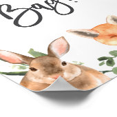 Poster Baby shower Woodland Devinez ce qui se passe dans  (Coin)