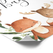Poster Baby shower Woodland Devinez ce qui se passe dans  (Coin)