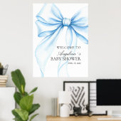 Poster Baby showerv delicate bow. (Thuiskantoor)