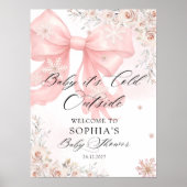 Poster Baby Son Froid Dehors Baby shower Bow Rose Accueil (Devant)
