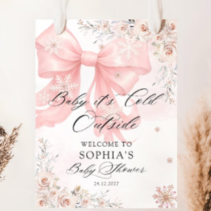 Poster Baby Son Froid Dehors Baby shower Bow Rose Accueil