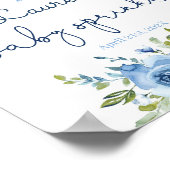 Poster Baby Sprinkle garçon signe d'accueil, bleu floral (Coin)