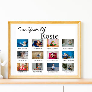 Poster Baby Un An Vieux Moderne 1er Premier Anniversaire