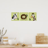 Poster Baby Zoo Animaux Giraffe Zebra Lion set of 3 (Cuisine)