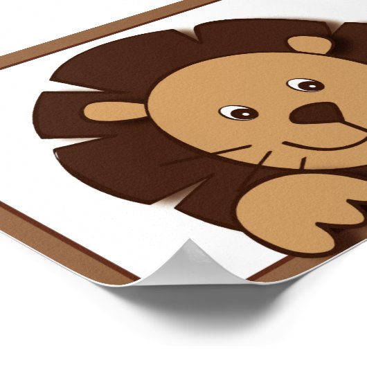 Poster Baby Zoo Lion Jungle Animal Wall Art Imprimer 5X7 (Coin)