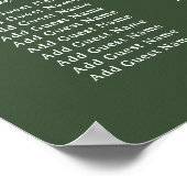 Poster Baby's Breath on Sage Green Wedding Seating Chart (Coin)