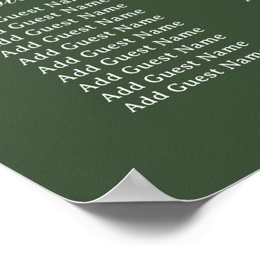 Poster Baby's Breath on Sage Green Wedding Seating Chart (Coin)