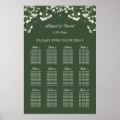 Poster Baby's Breath on Sage Green Wedding Seating Chart (Devant)