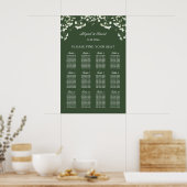 Poster Baby's Breath on Sage Green Wedding Seating Chart (Cuisine)