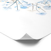 Poster Baby's Breath white blue Baptism welcome (Coin)