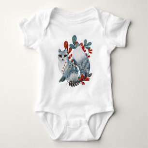 Poster babyshower rood en blauw met dieren baby romper