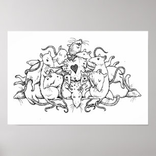 Poster Bac de rat avec biscuit cardiaque