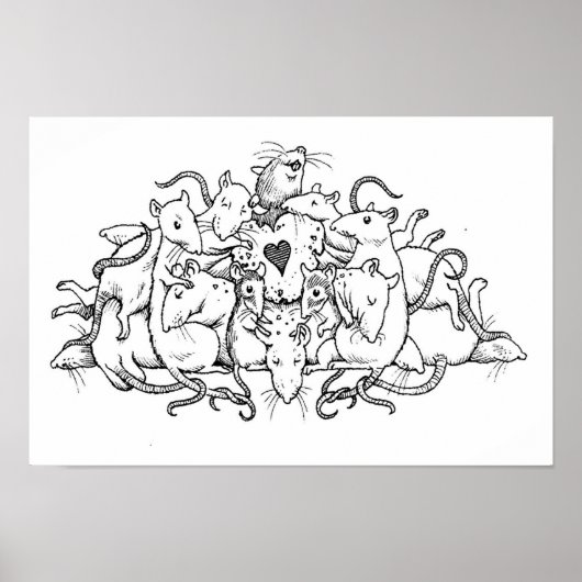 Poster Bac de rat avec biscuit cardiaque (Devant)