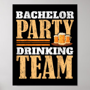 Poster Baccalauréat de la fête équipe de boisson Groom de