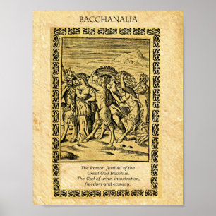 Poster BACCHANALIA, God Bacchus