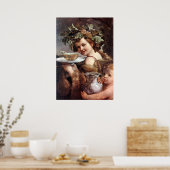 POSTER BACCHUS AUX RAISINS ET AU VIN (Cuisine)