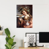 POSTER BACCHUS AUX RAISINS ET AU VIN (Bureau à domicile)