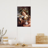 POSTER BACCHUS AUX RAISINS ET AU VIN (Cuisine)