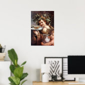POSTER BACCHUS AUX RAISINS ET AU VIN (Bureau à domicile)