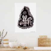 Poster Bacchus dieu du vin dessin noir et blanc (Cuisine)