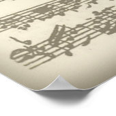 Poster Bach 2nd Cello Suite, plusieurs pages manuscrites (Coin)