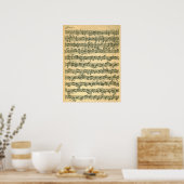 Poster Bach Chaconne Première page Manuscrit Télécopieur (Cuisine)