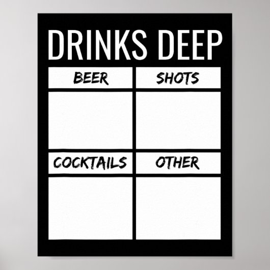 Poster Bachelor Party Boissons Profond Tally Chart Be (Devant)