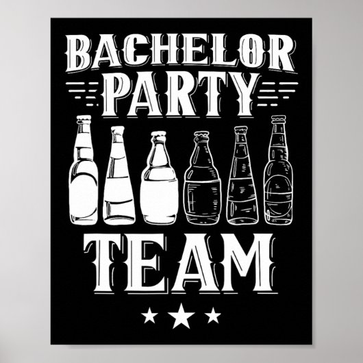 Poster Bachelor Party Team Groom Bride 4 (Devant)