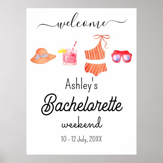Poster Bachelorette Beach Week-End Party (Devant)