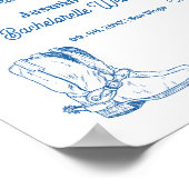 Poster Bachelorette Bleue Coastal Cowgirl (Coin)