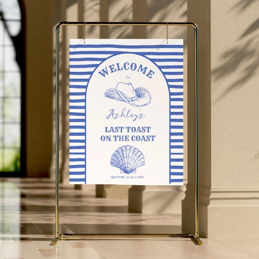 Poster Bachelorette d'accueil de cowgirl côtière