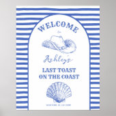 Poster Bachelorette d'accueil de cowgirl côtière (Devant)