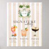 Poster Bachelorette de golf Signature Cocktails Sign (Devant)
