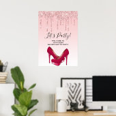Poster Bachelorette moderne Parties scintillant rose (Bureau à domicile)