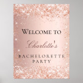 Poster Bachelorette party rose gold blush glitter welcome (Devant)