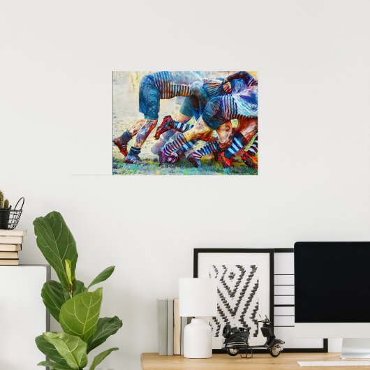 Poster Back Of The Scrum - Rugby Painting Print (Bureau à domicile)