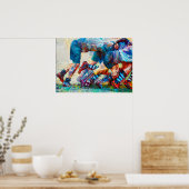 Poster Back Of The Scrum - Rugby Painting Print (Cuisine)