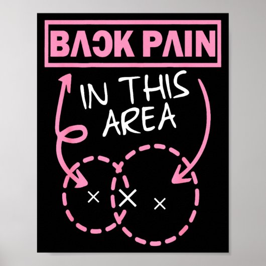 Poster Back Pain In This Area Funny  (Devant)