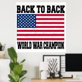 Poster Back to back world war champion (Bureau à domicile)